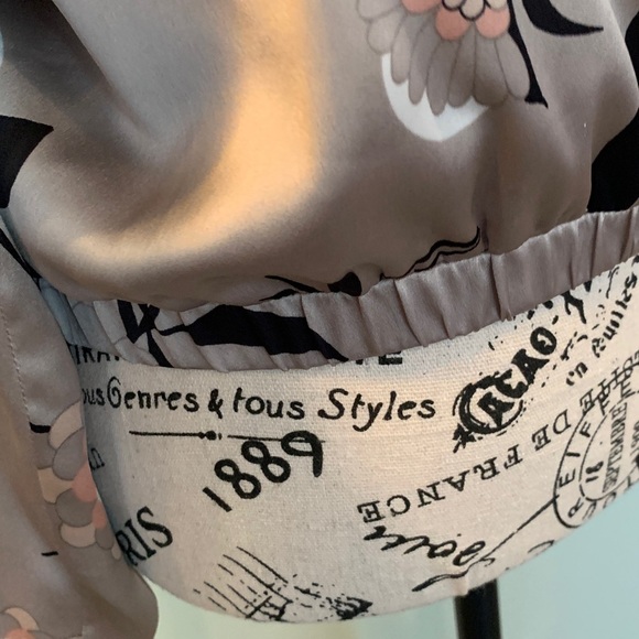 LOFT Lightweight Beige Floral Satin Bomber Jacket Women’s XS Extra Small - Picture 6 of 11